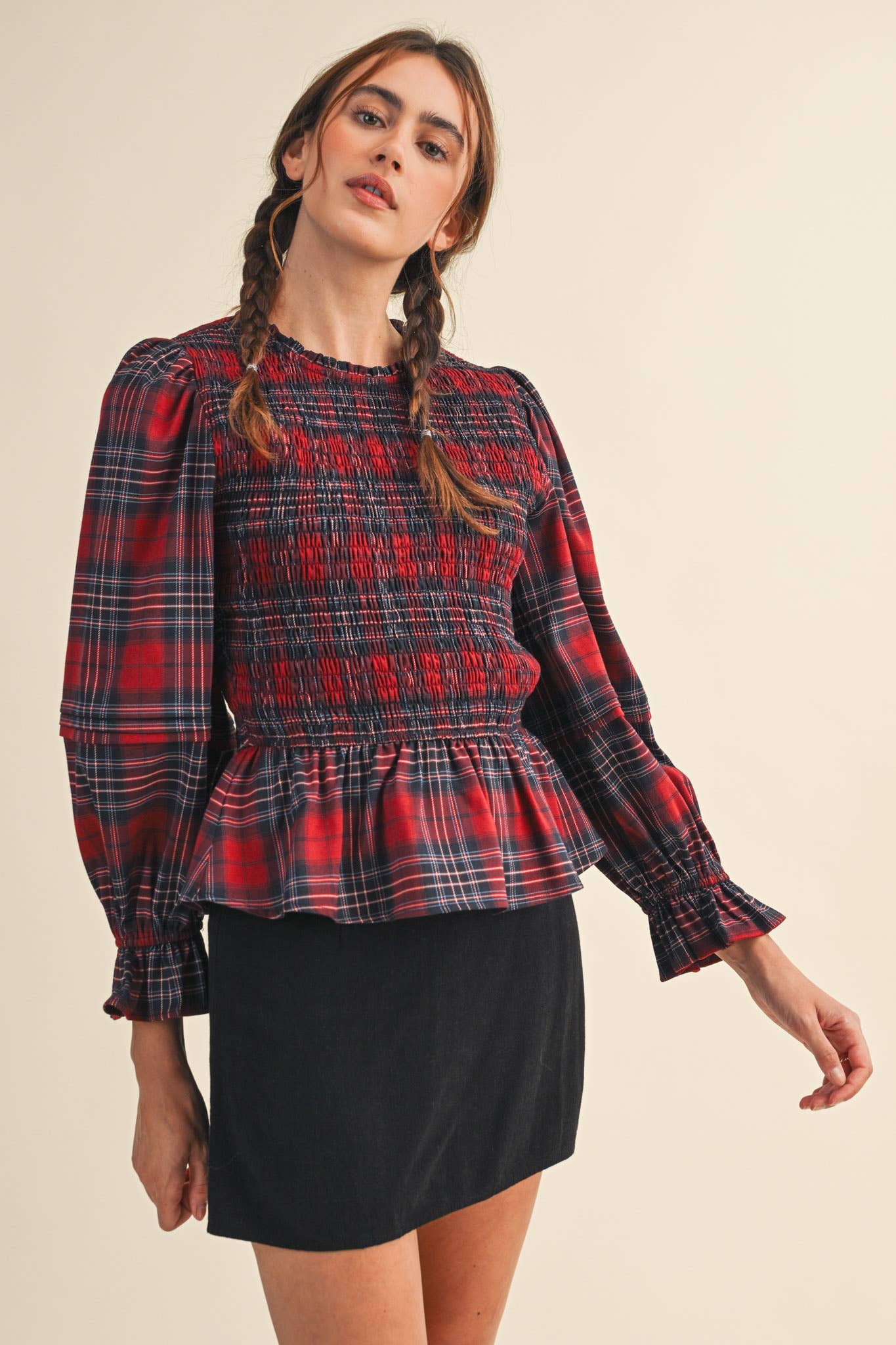 The Highland Smocked Peplum Top
