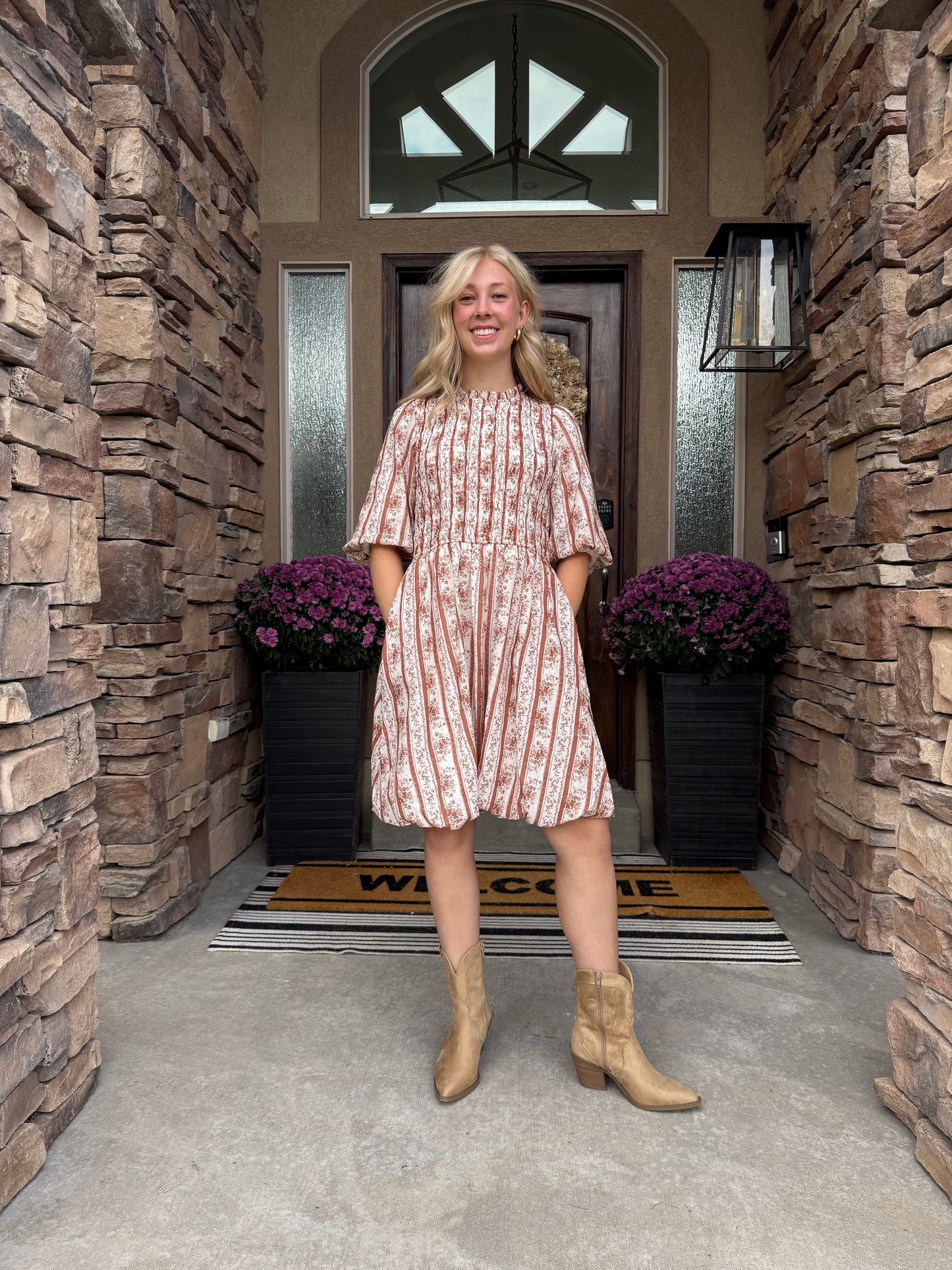 The Olivia Floral Bubble-Hem Dress