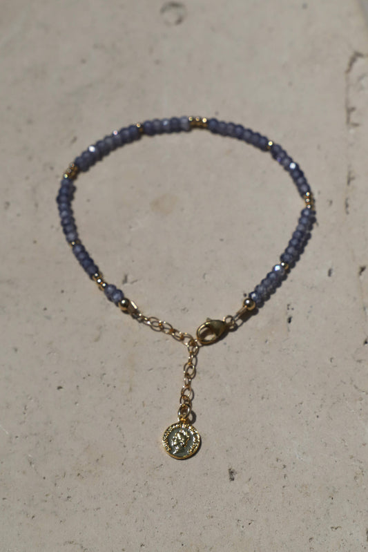 Tanzanite Beaded Bracelet