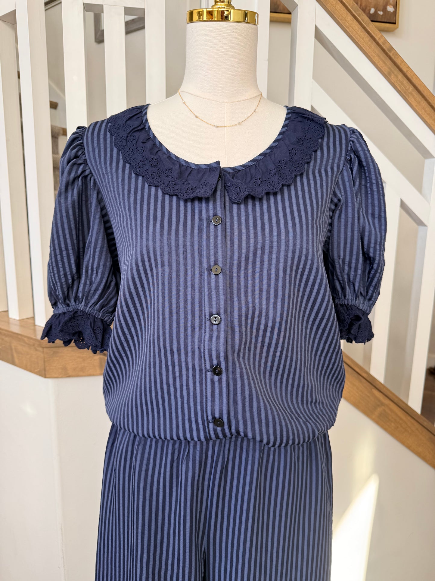 The Daphne Eyelet Trim Blouse