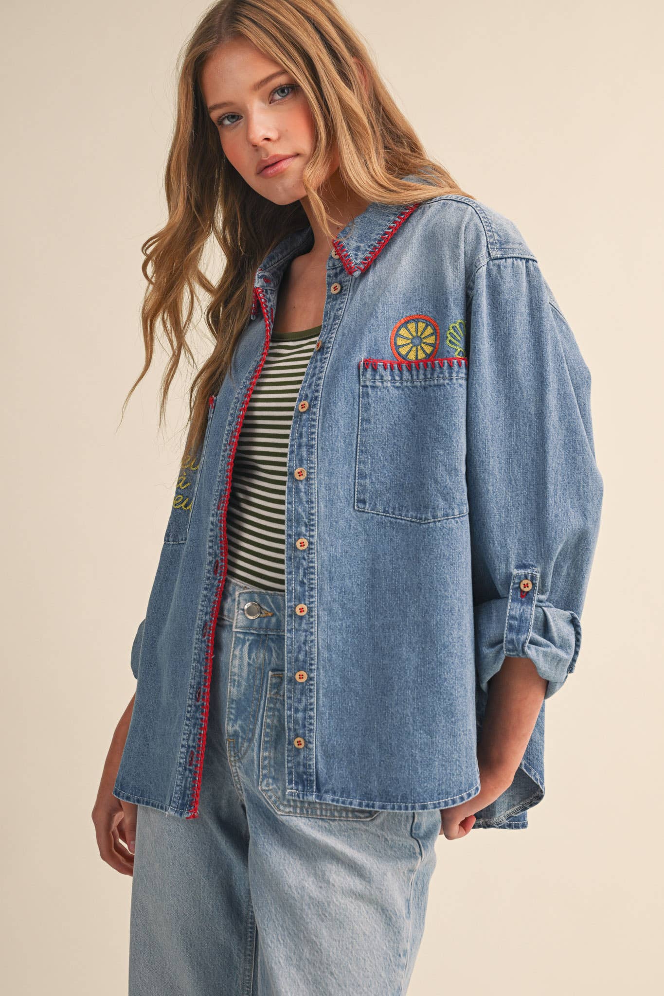 The Côte d’Azur Denim Shirt - alternate product view at Vogue Villa