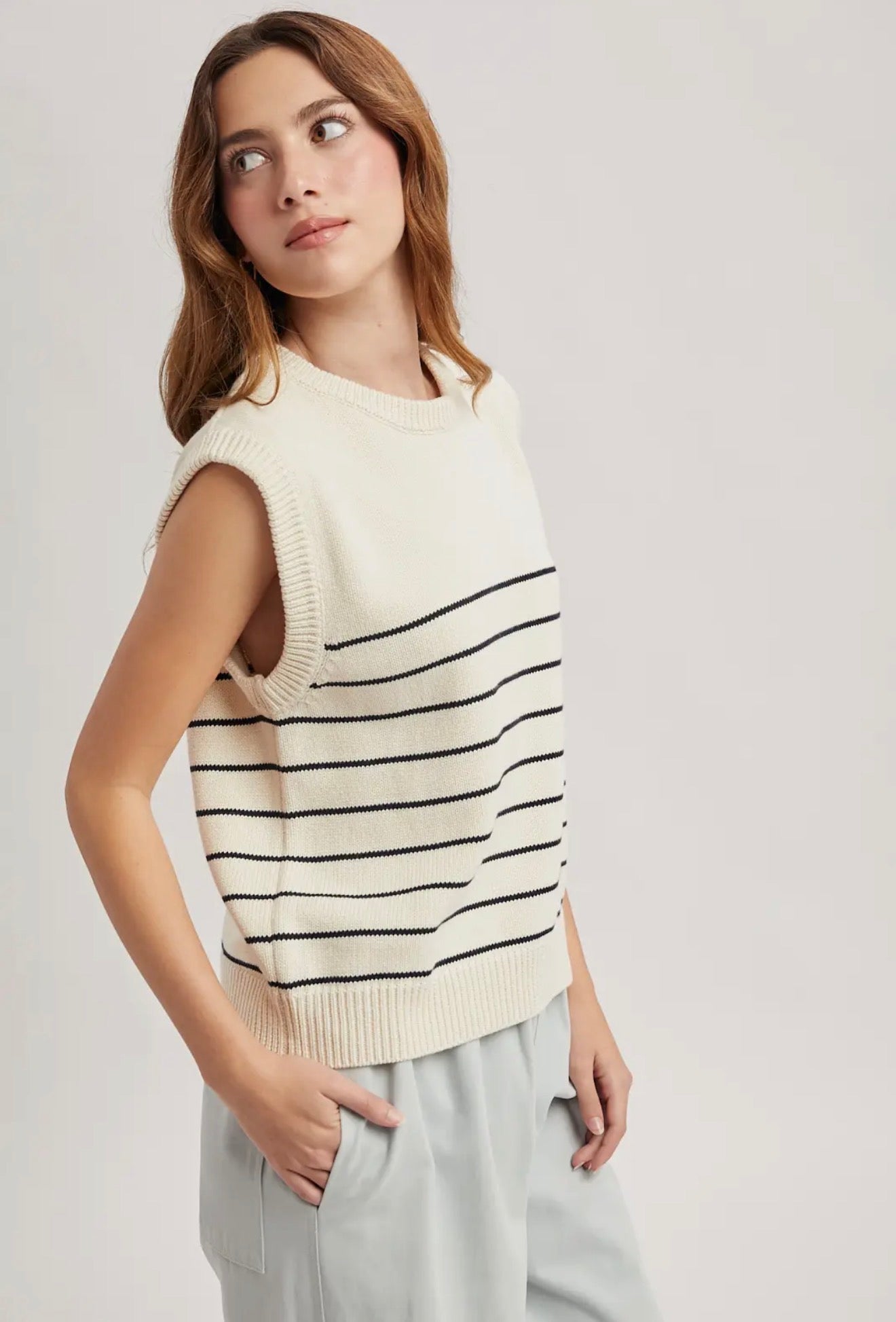The Newport Stripe Knit - alternate product view at Vogue Villa
