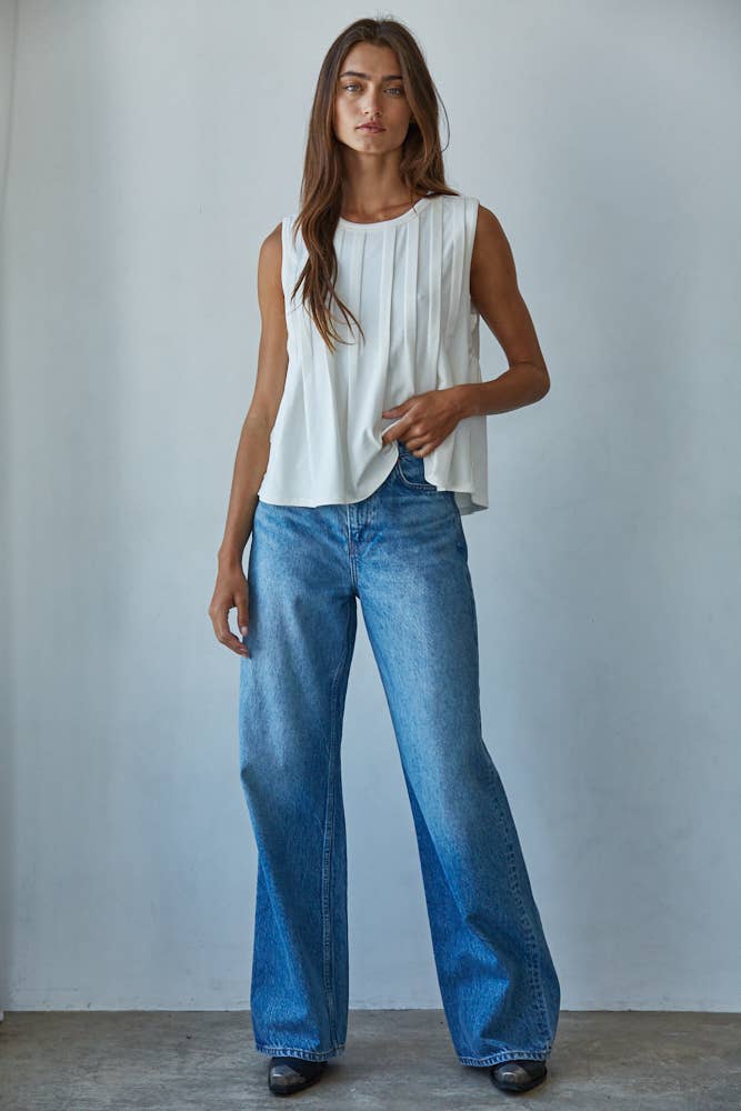 Soft Pintuck Sleeveless Top