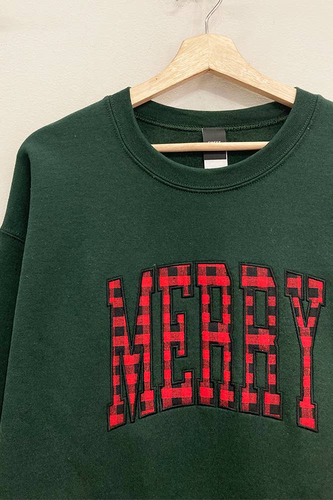 Merry Applique Holiday Sweatshirt