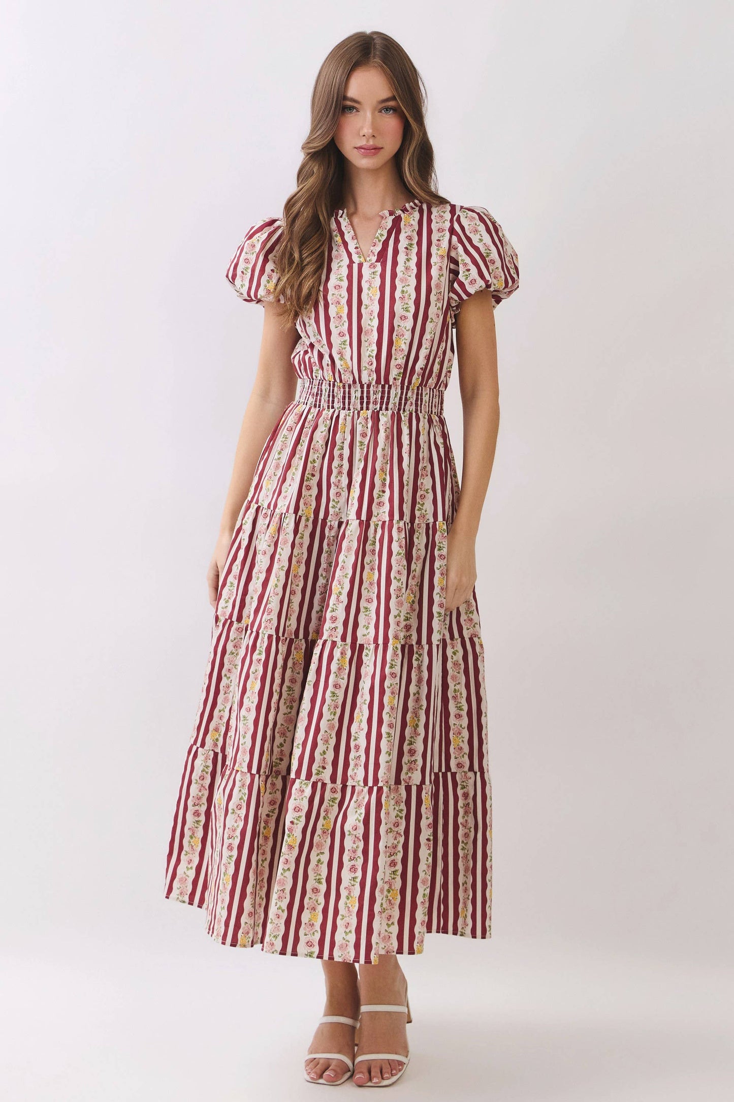 The Provence Stripe Midi Dress