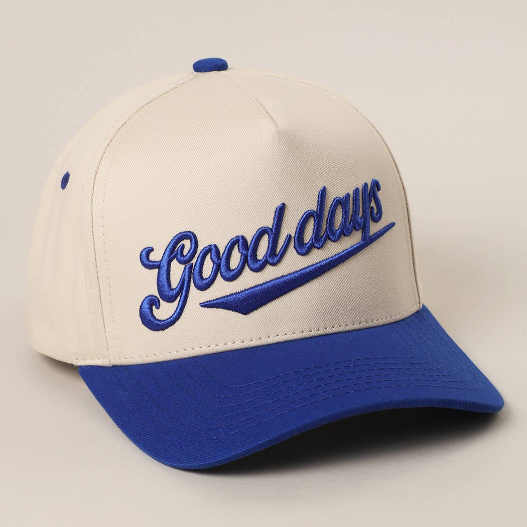 GOOD DAYS Embroidered  Canvas Two-Tone Trucker Hat