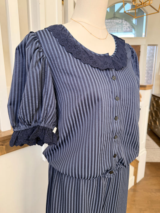 The Daphne Eyelet Trim Blouse