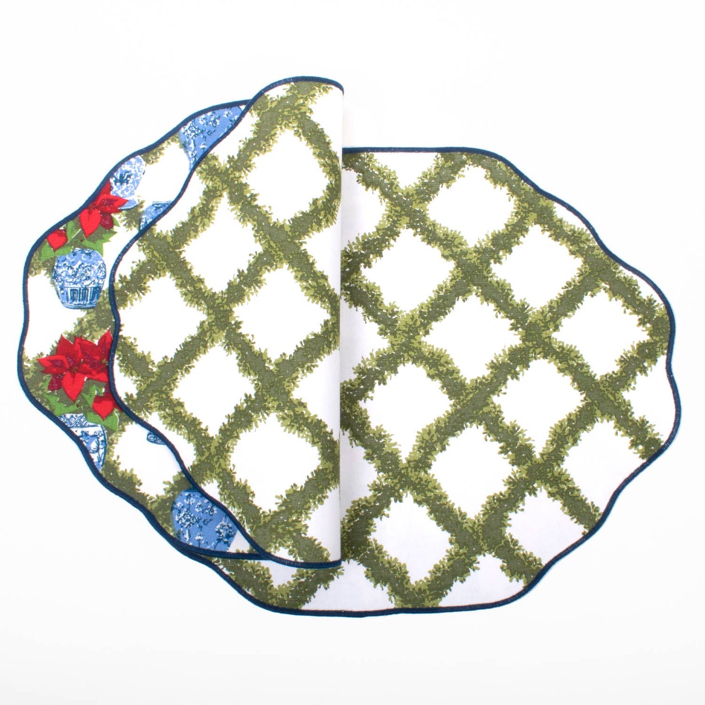 Poinsettias Reversible Scalloped Placemat