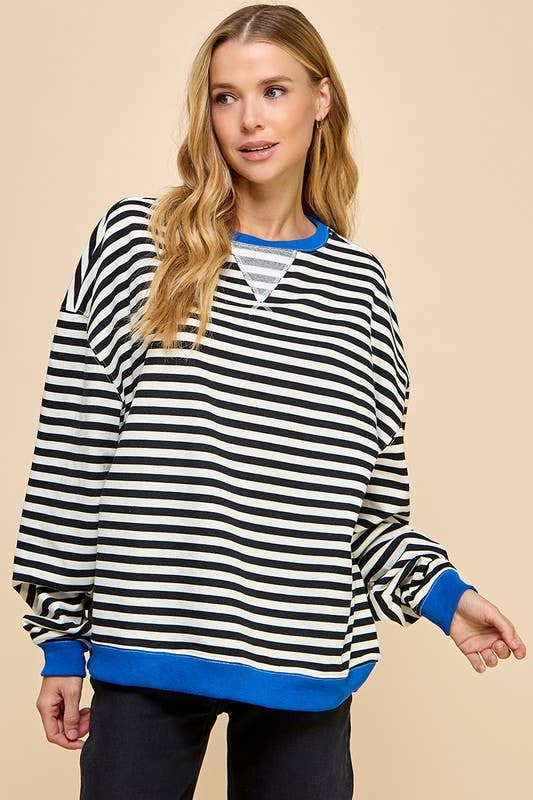 Oversized Striped Sweatshirt