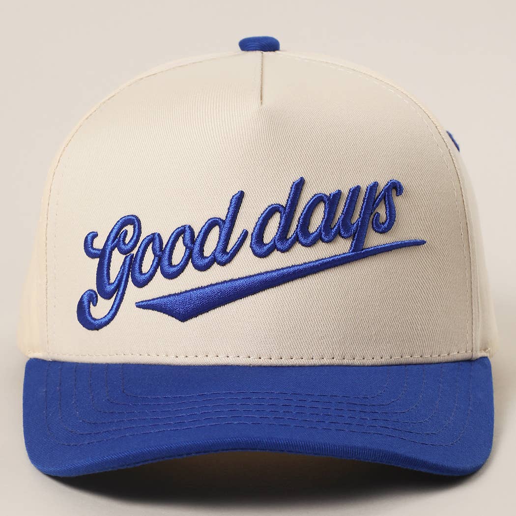 GOOD DAYS Embroidered  Canvas Two-Tone Trucker Hat