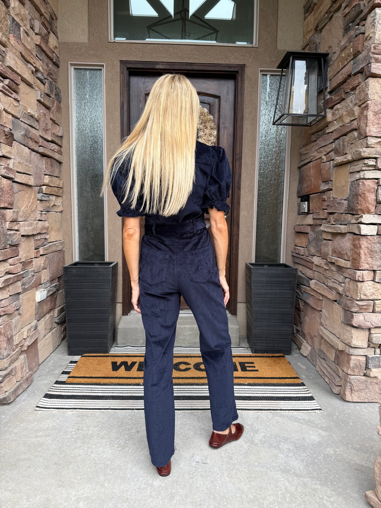 Navy Corduroy Jumpsuit