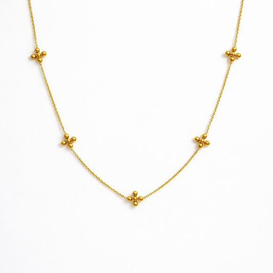 Dot Dot Golden Cross Necklace