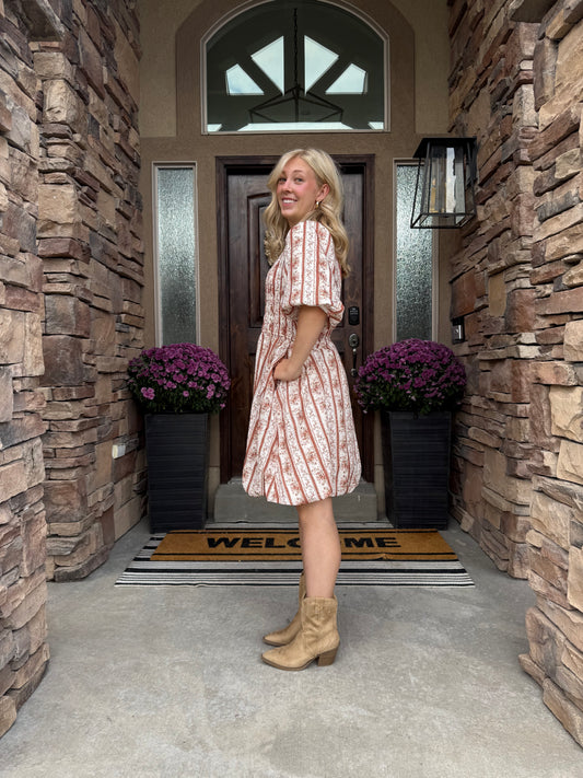 The Olivia Floral Bubble-Hem Dress