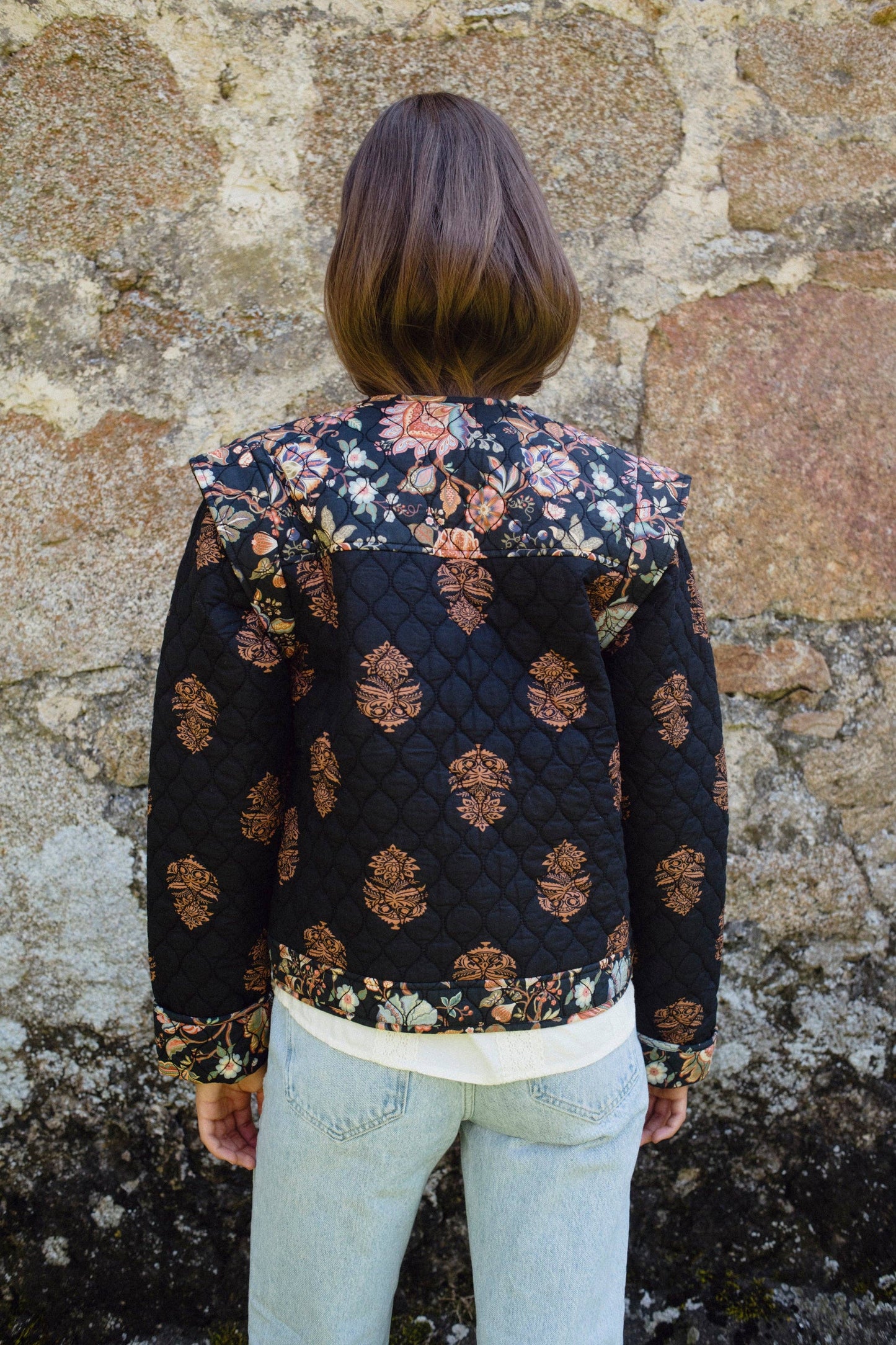 Quilted Block Print Jacket