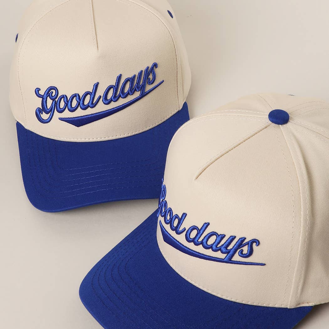GOOD DAYS Embroidered  Canvas Two-Tone Trucker Hat