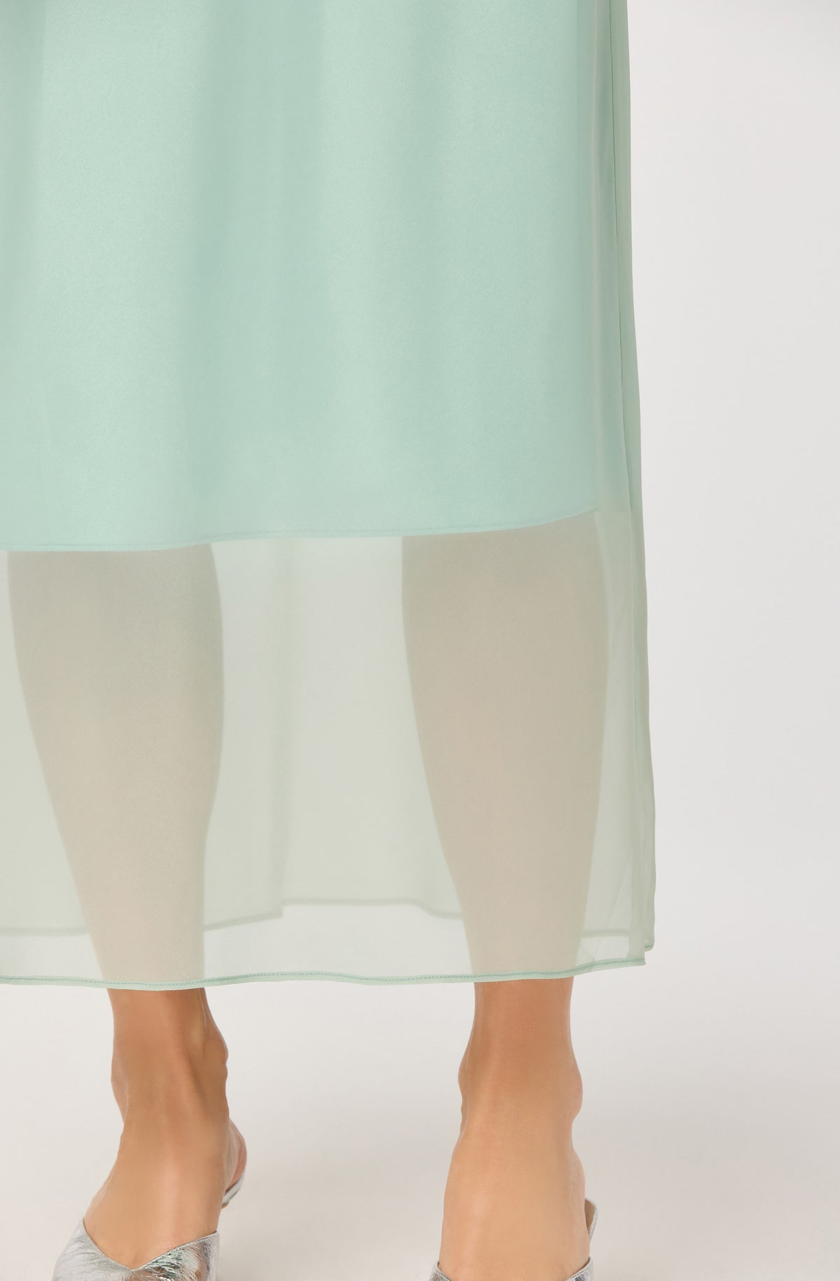 Keyara Sheer Overlay Maxi Skirt - alternate product view at Vogue Villa