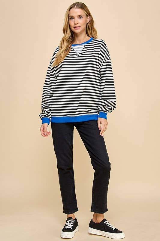 Oversized Striped Sweatshirt