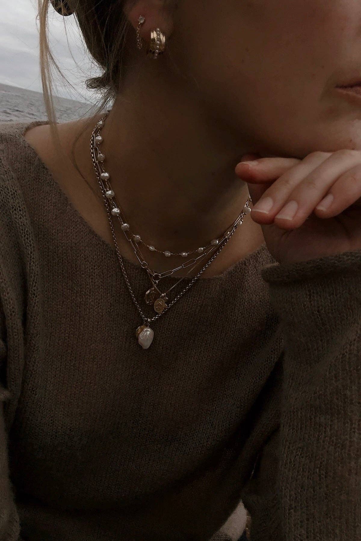 Pearl Station Chain Necklace