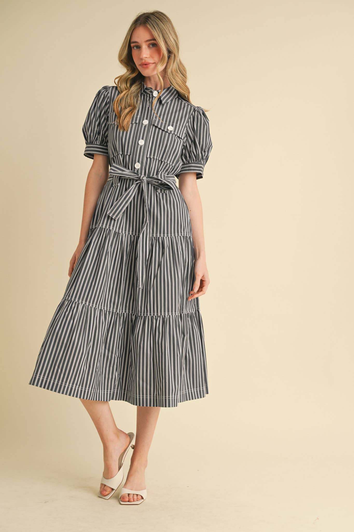 Sawyer Striped Shirt Dress
