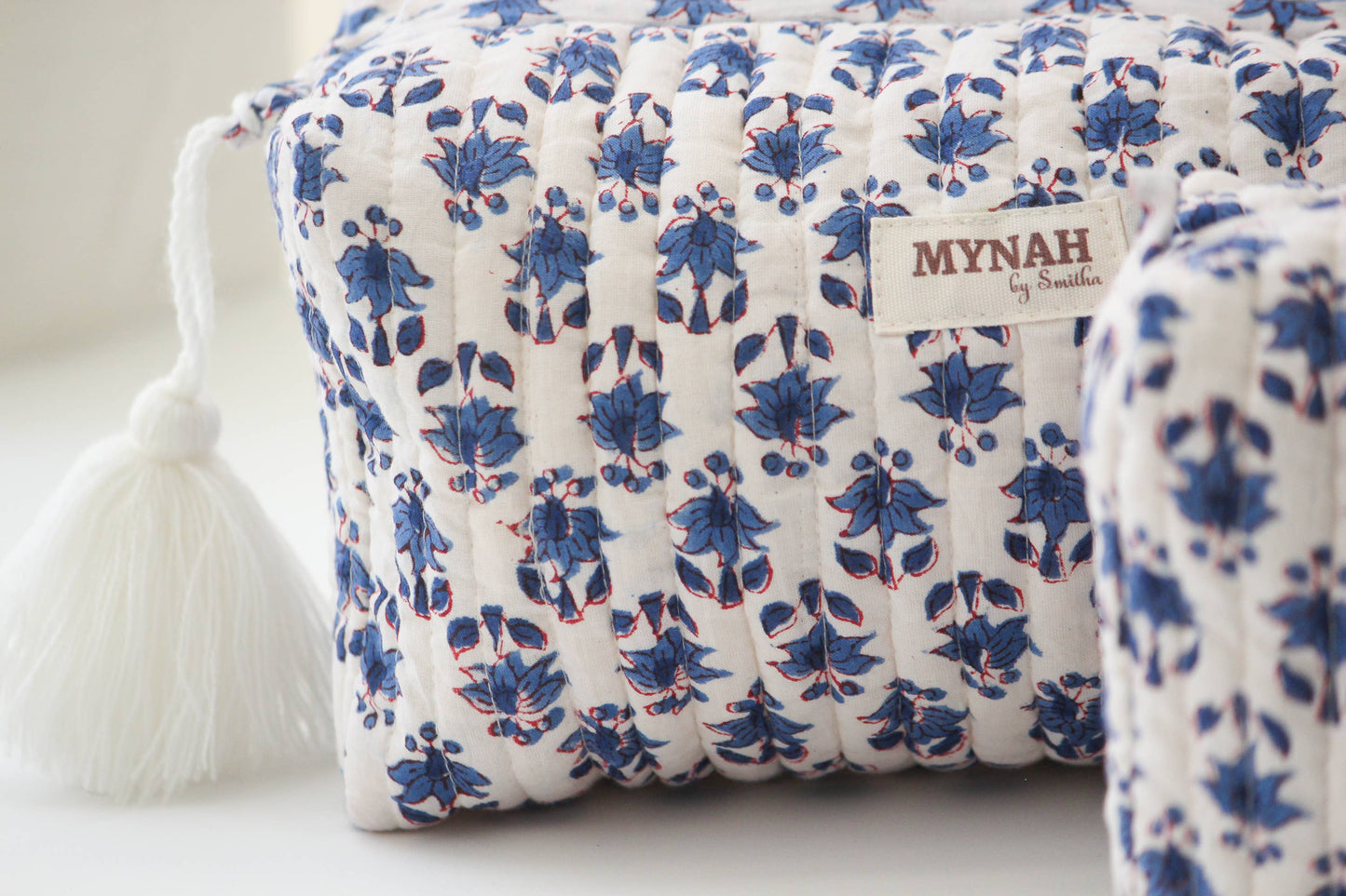 Blue Bonnet floral print travel/makeup/organizer/bag-Set of 3