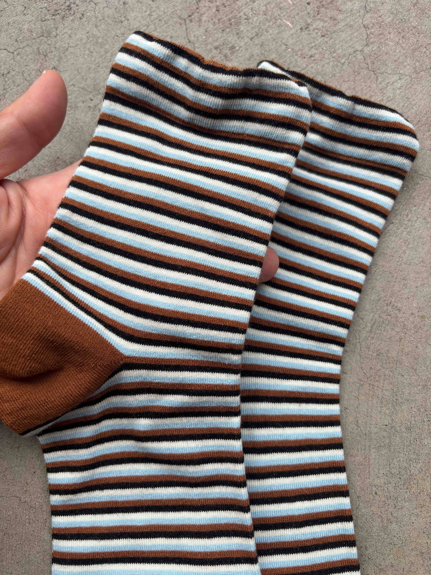 Vintage Micro Stripe Cotton Crew Socks