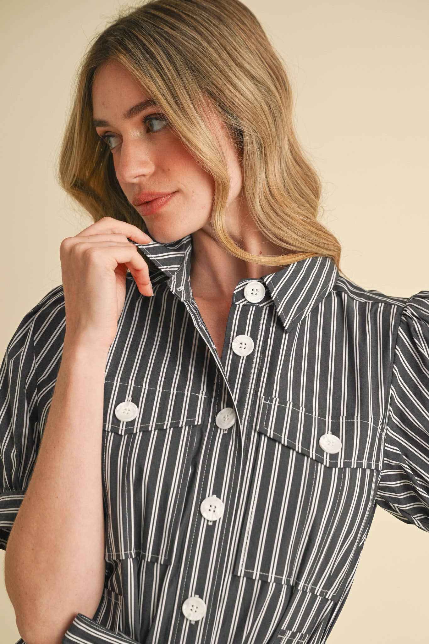 Sawyer Striped Shirt Dress