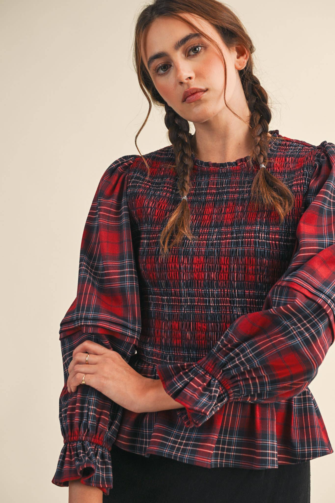 The Highland Smocked Peplum Top