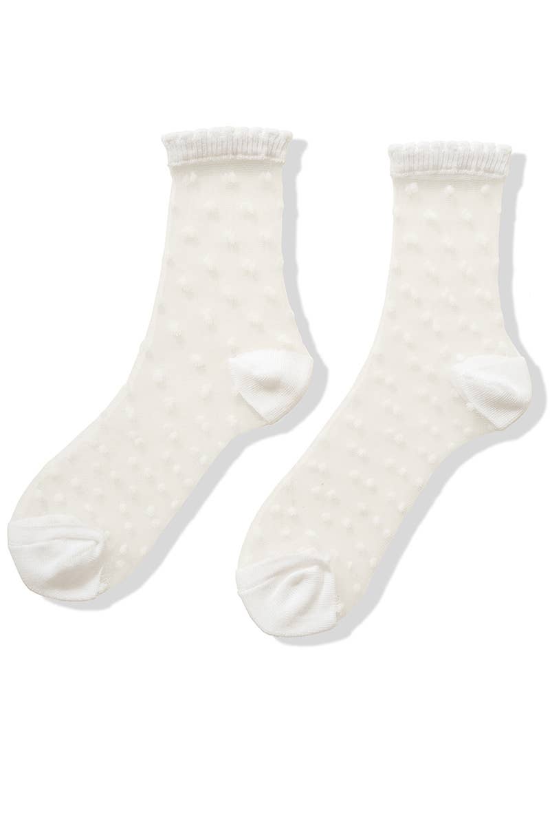 Sheer Polka Dot Mesh Lace Socks