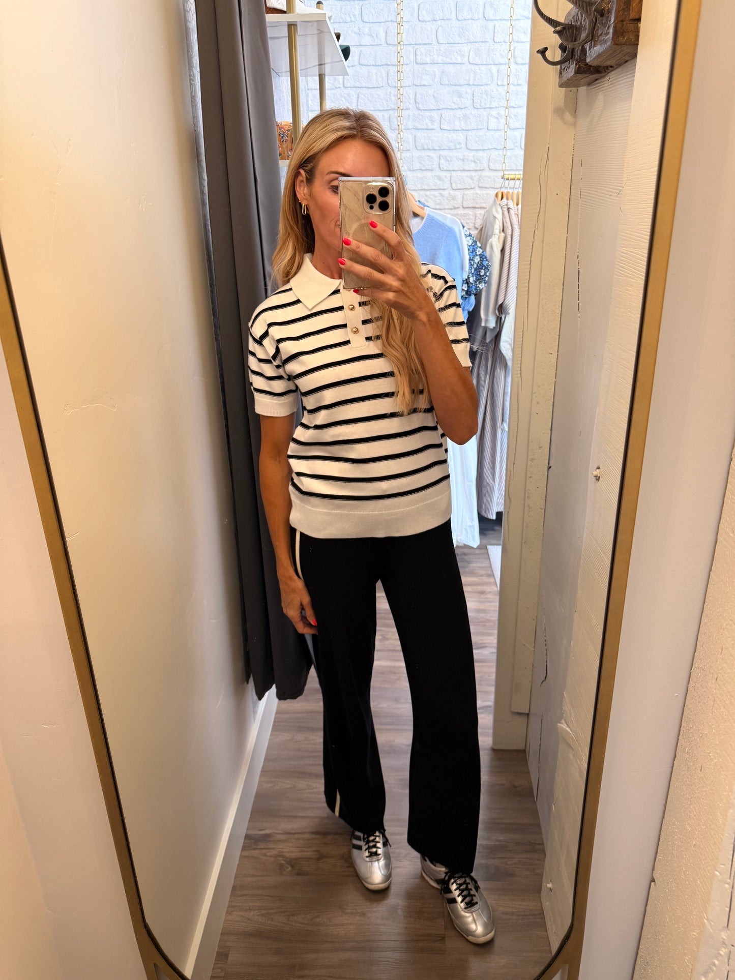 Court Side Stripe Polo at Vogue Villa