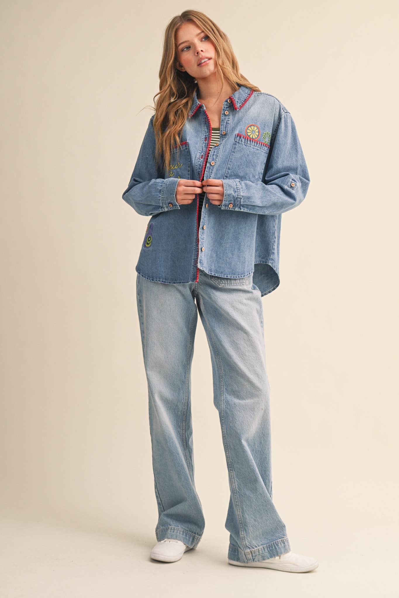 The Côte d’Azur Denim Shirt - alternate product view at Vogue Villa