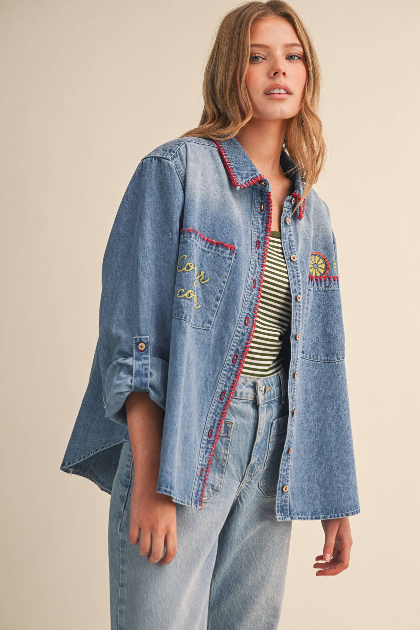 The Côte d’Azur Denim Shirt - alternate product view at Vogue Villa