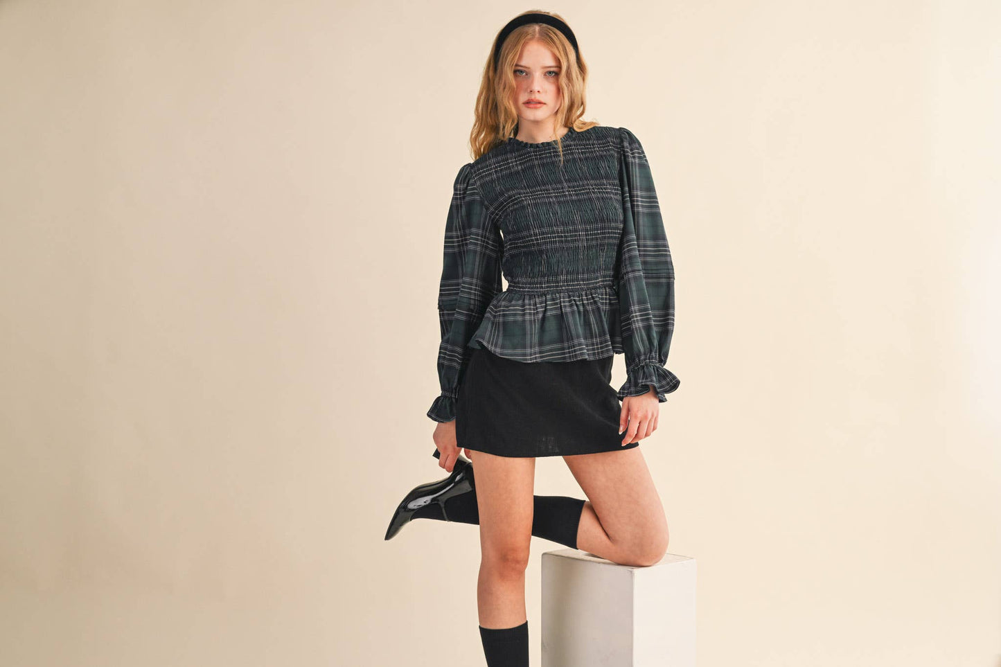 The Highland Smocked Peplum Top