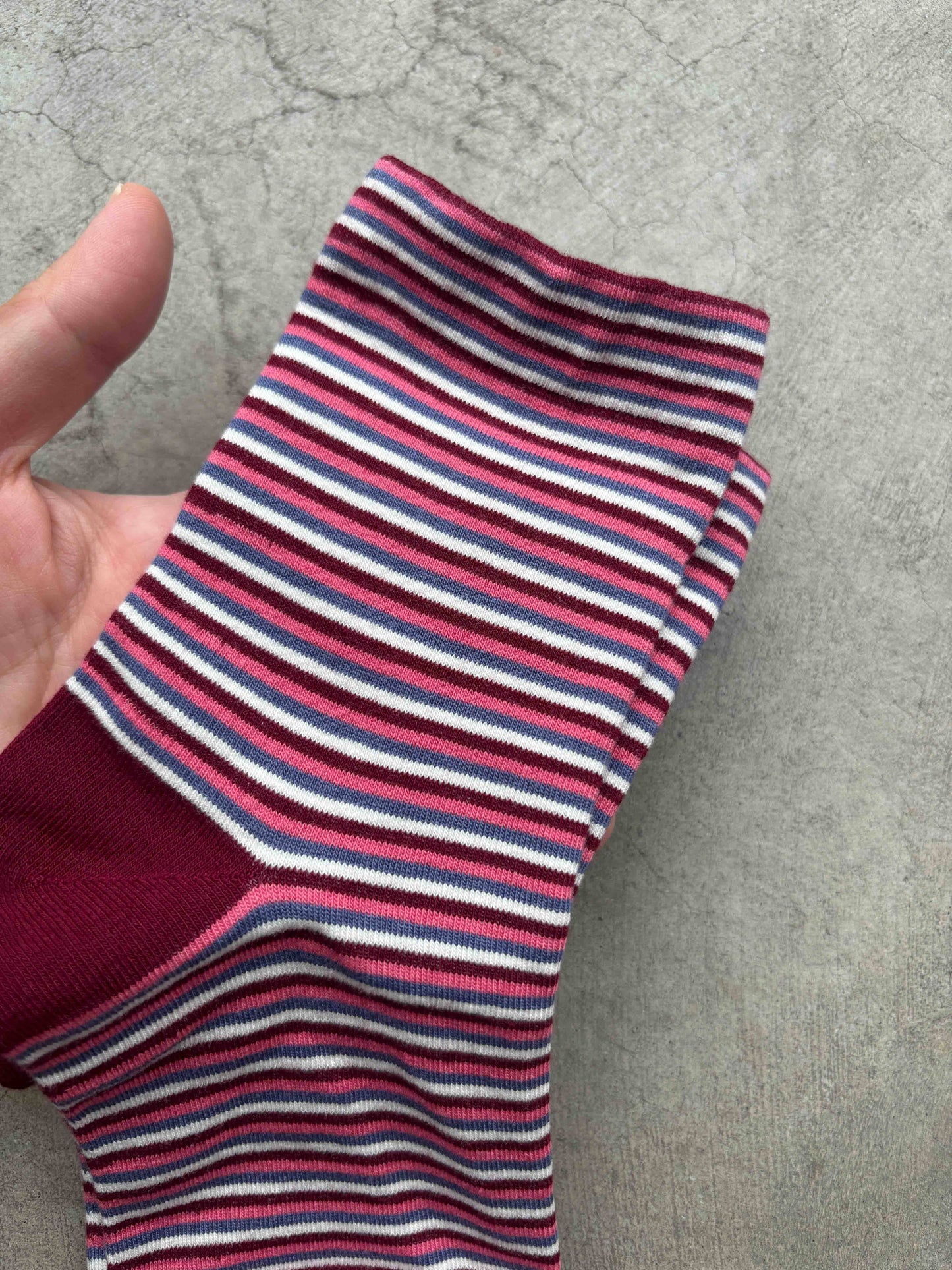 Vintage Micro Stripe Cotton Crew Socks