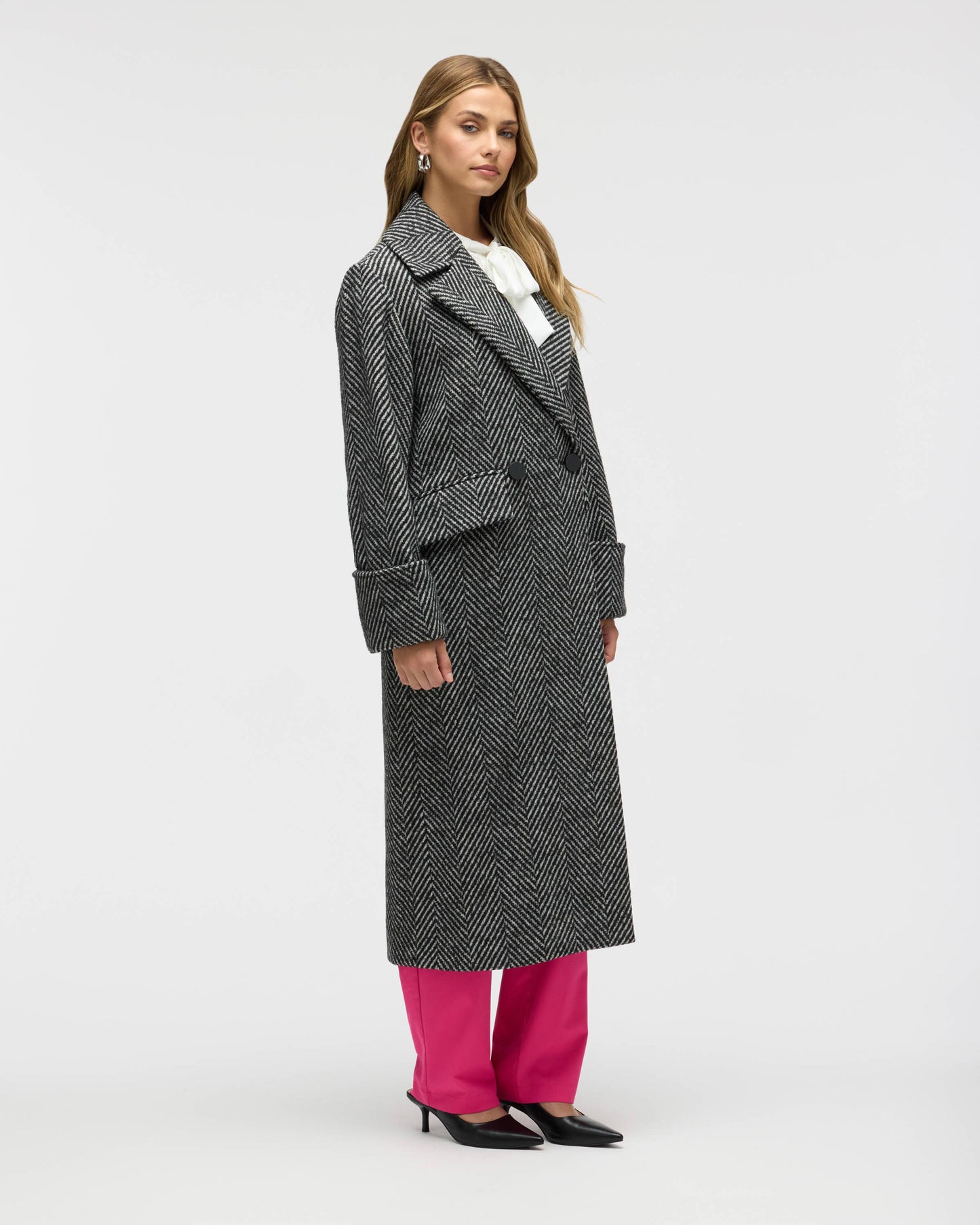 Retro Bold Chevron Oversize Coat