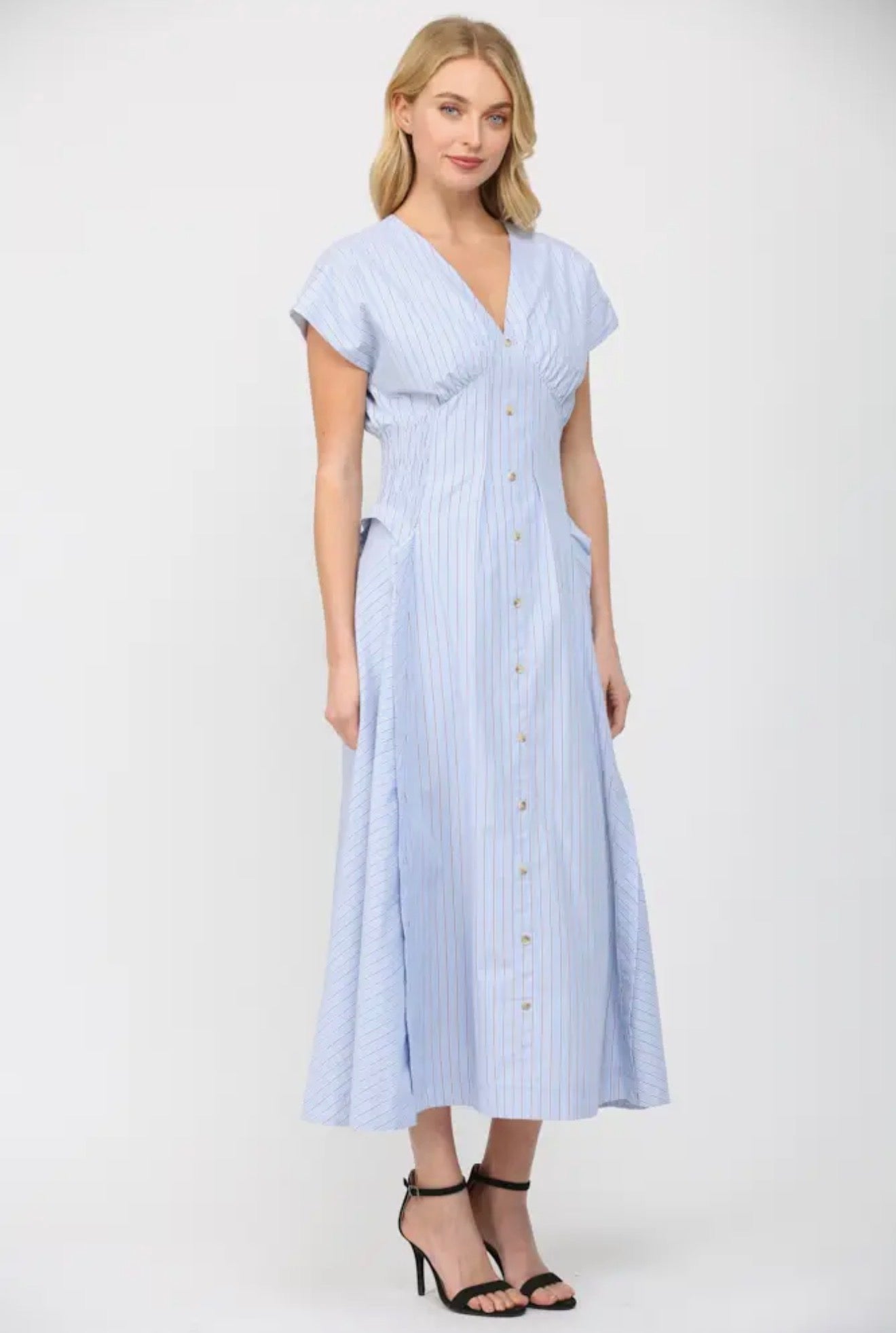 The Brielle Striped Midi Dress