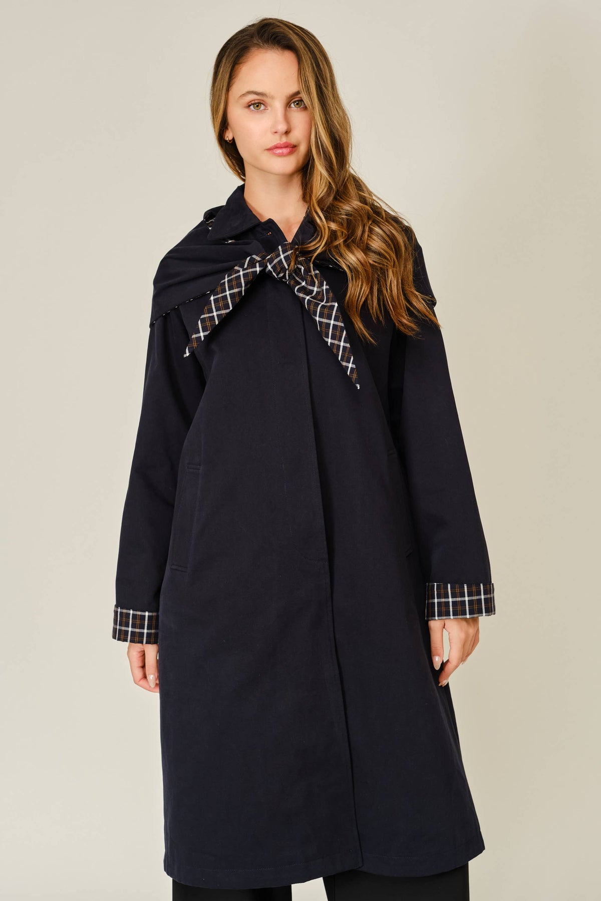 The Harlow Plaid Trench