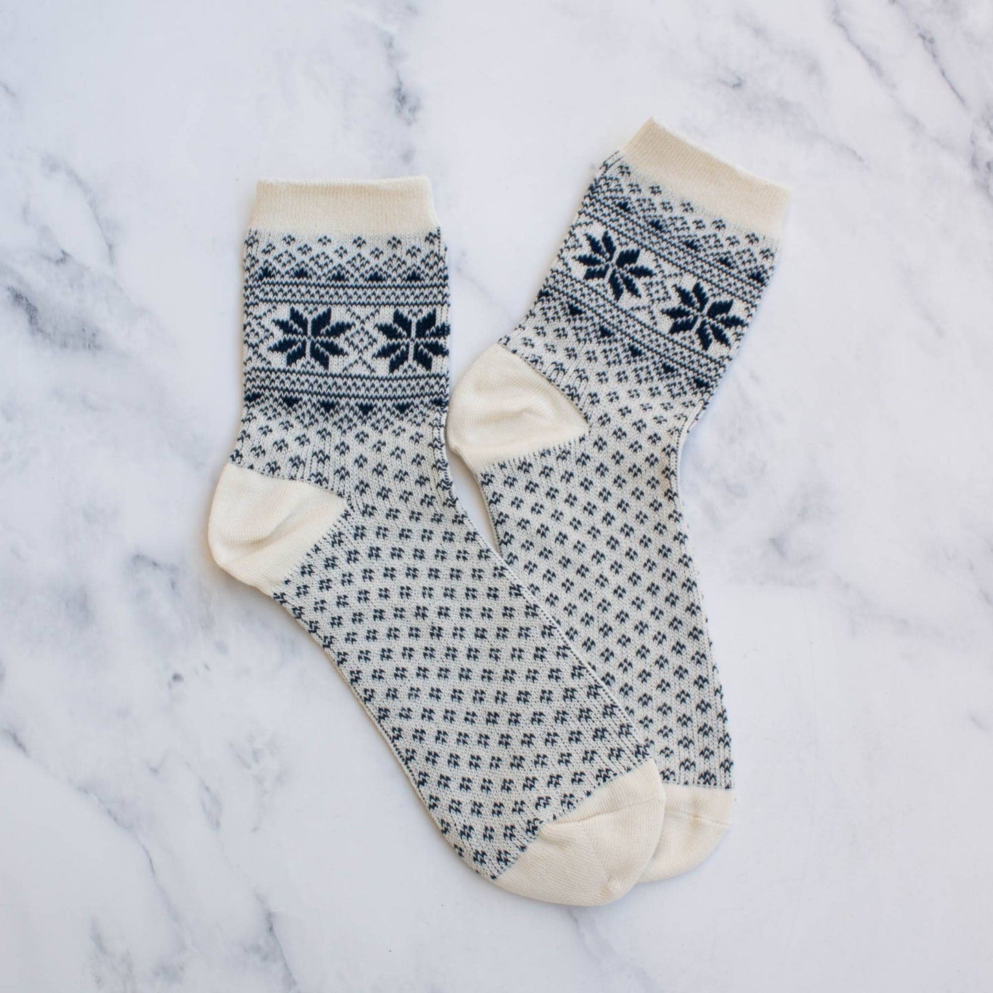 Women's Snowflake-Motif Comfort Socks - alternate product view at Vogue Villa