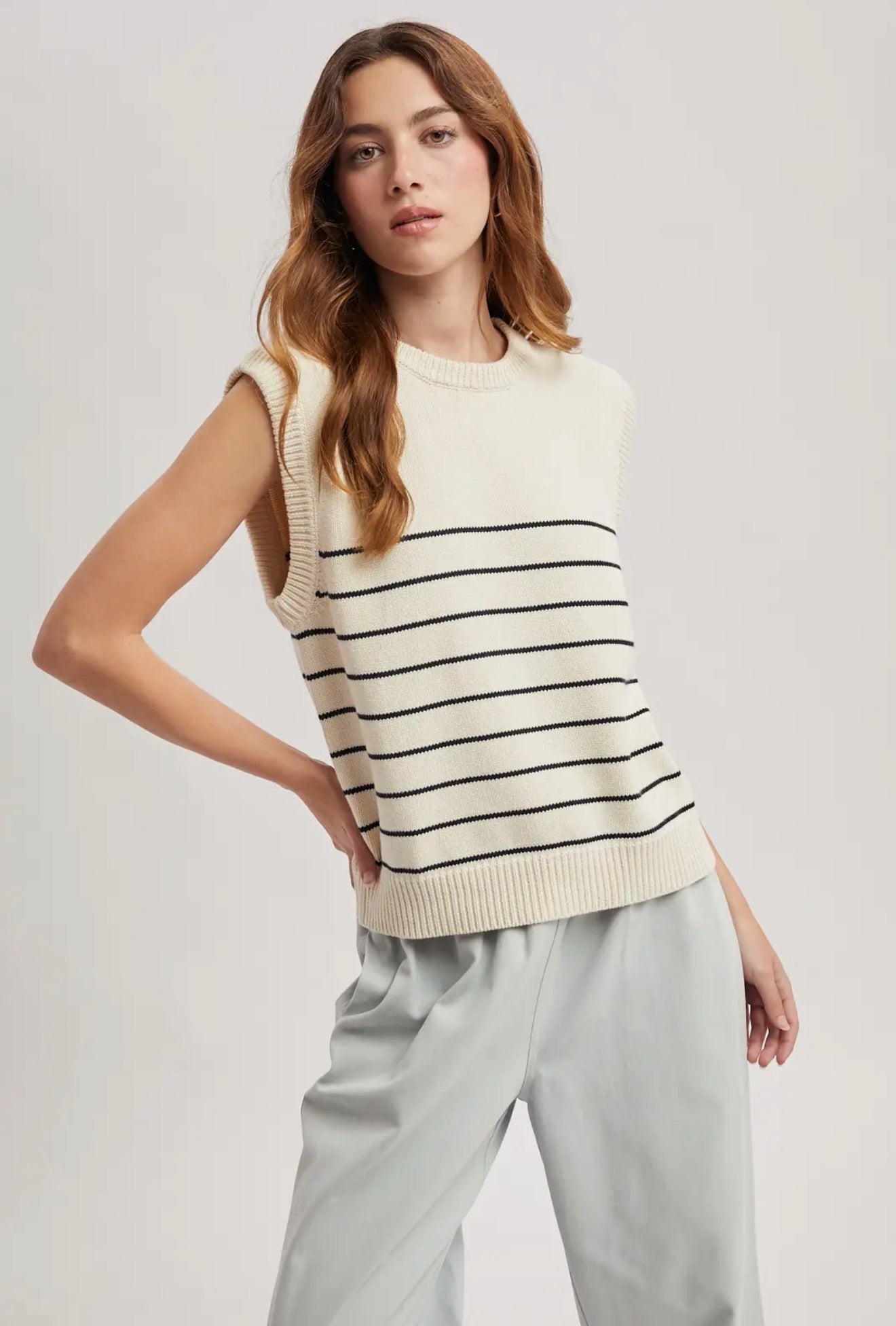 The Newport Stripe Knit - alternate product view at Vogue Villa