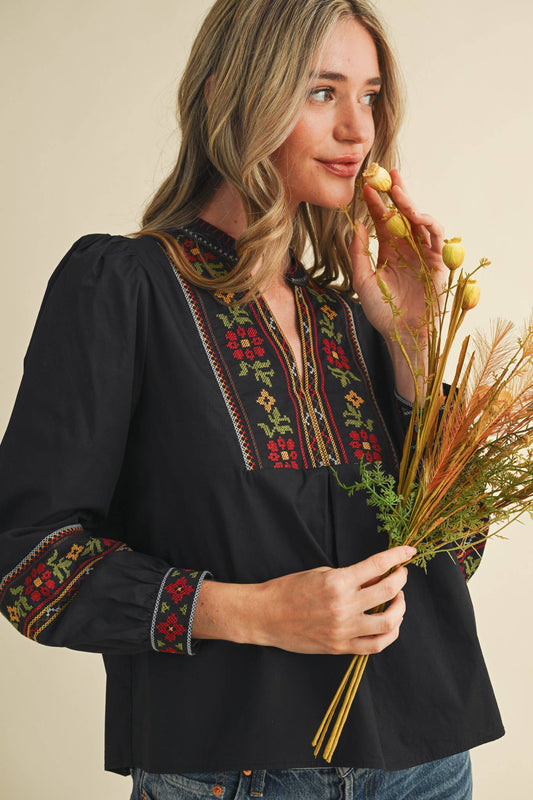 Cross Stitch Embroidered blouse