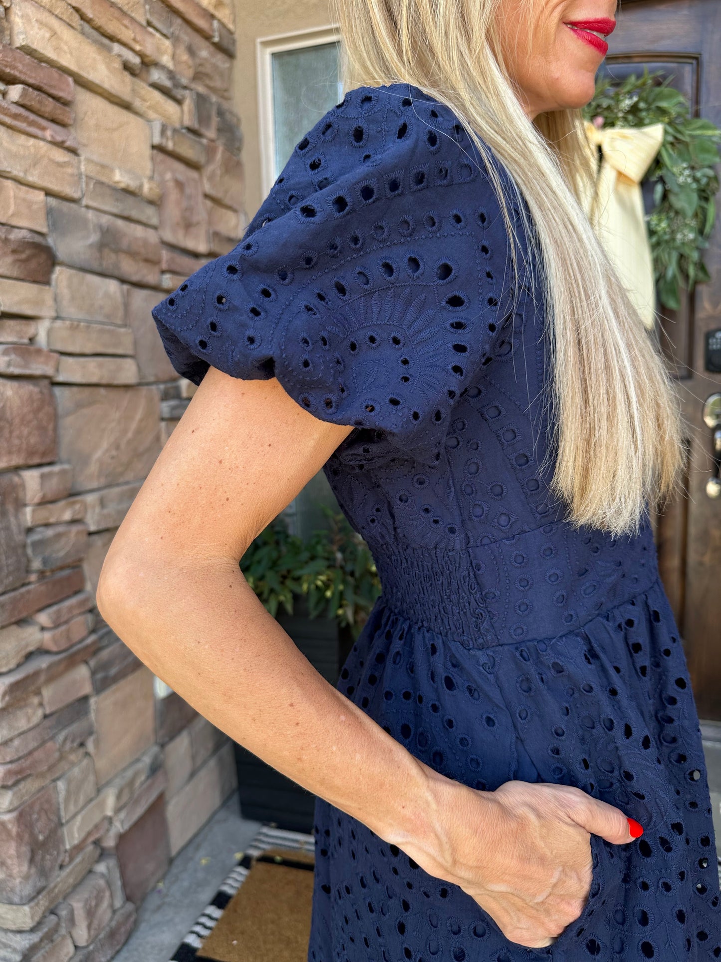 Emmy Eyelet Midi Dress