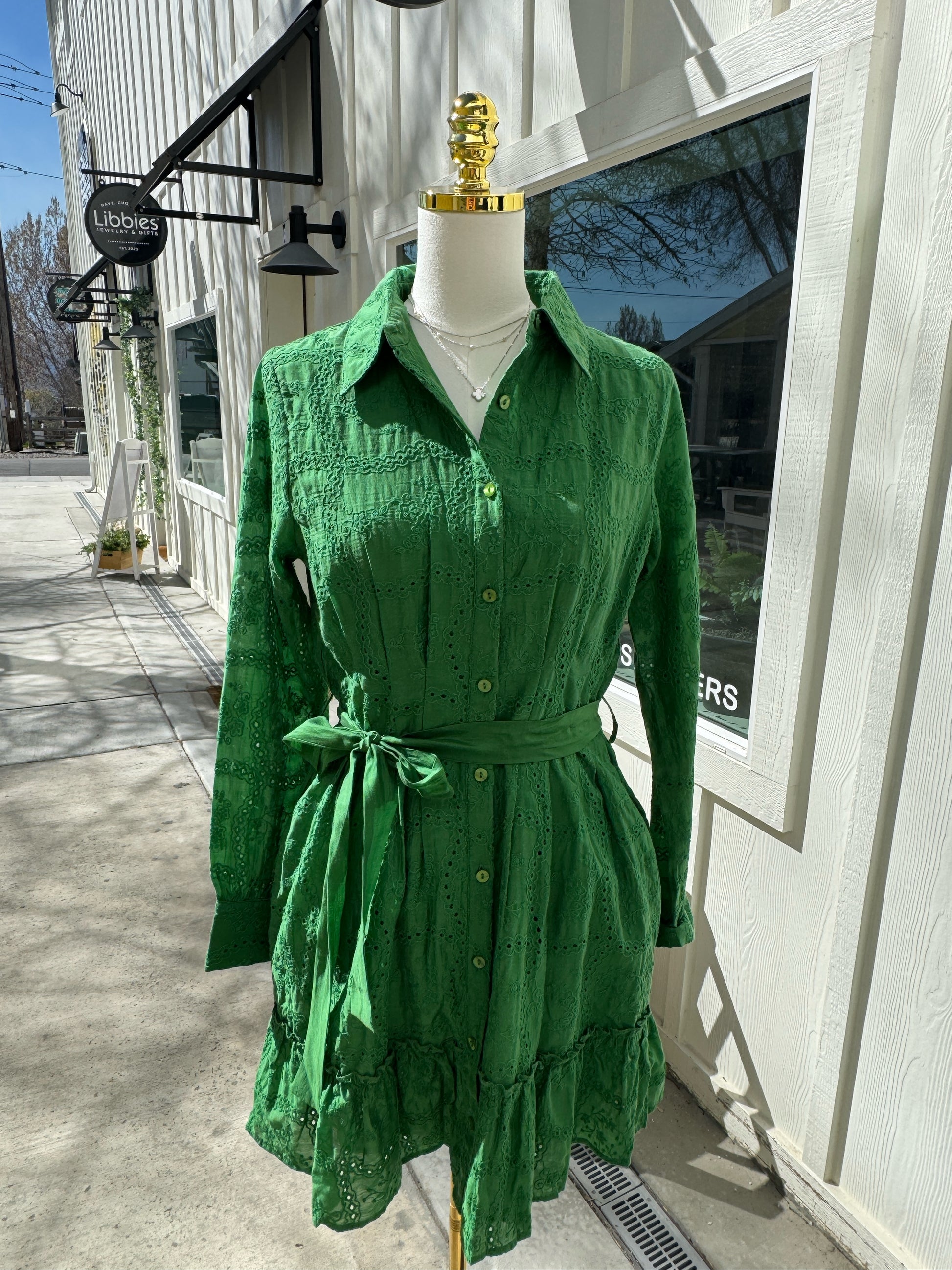 The Sadie Eyelet Dress - alternate product view at Vogue Villa