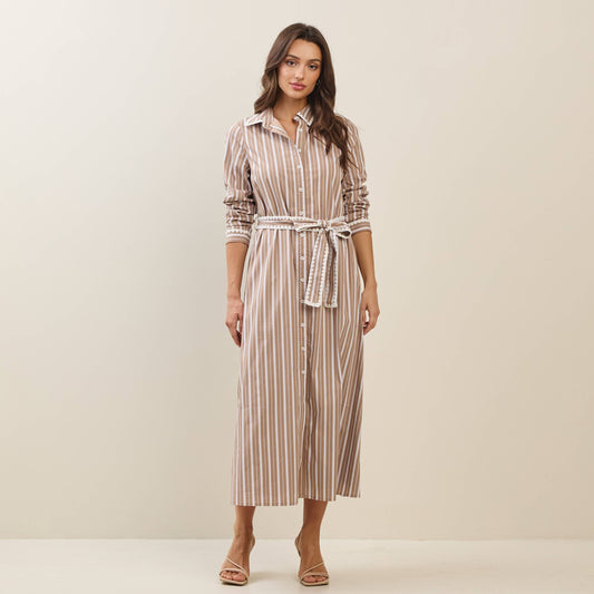 Striped Shirt Dress - alternate product view at Vogue Villa