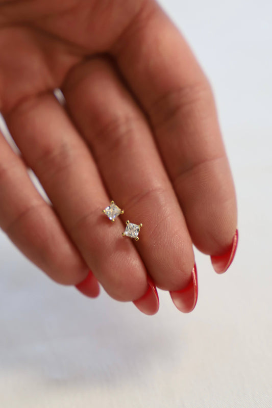 Square Crystal Stud