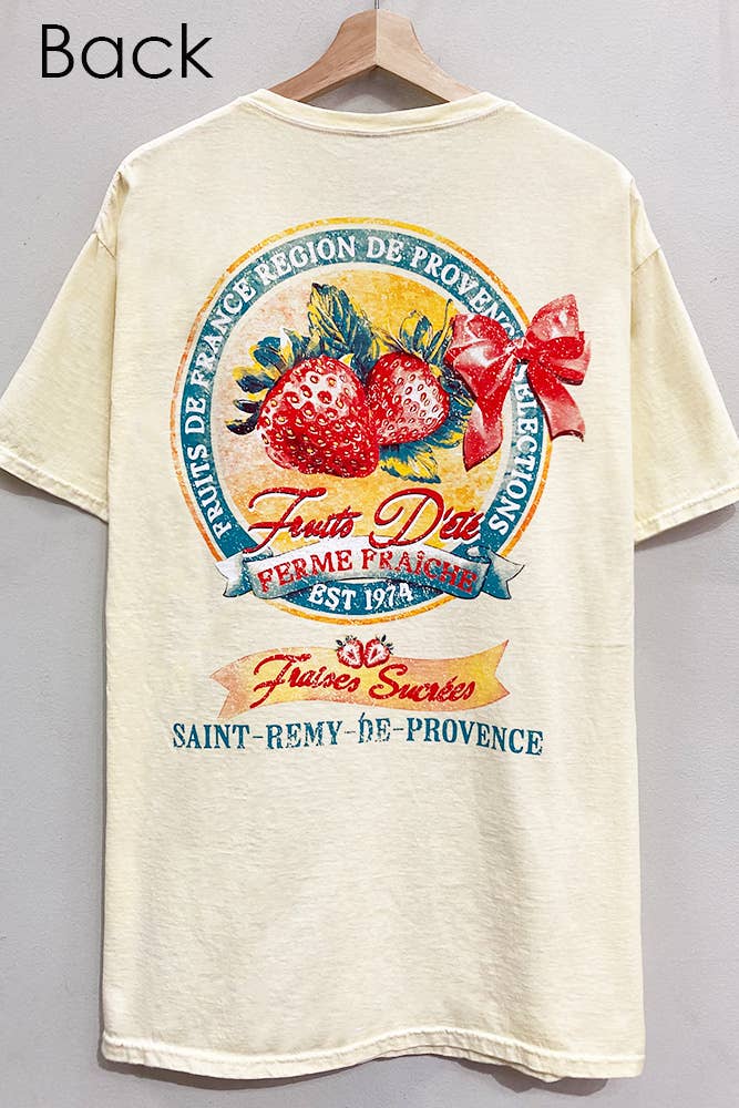 French Strawberries Graphic Tee