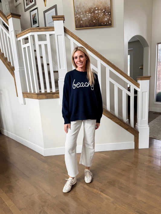 The Shoreline Script Sweater