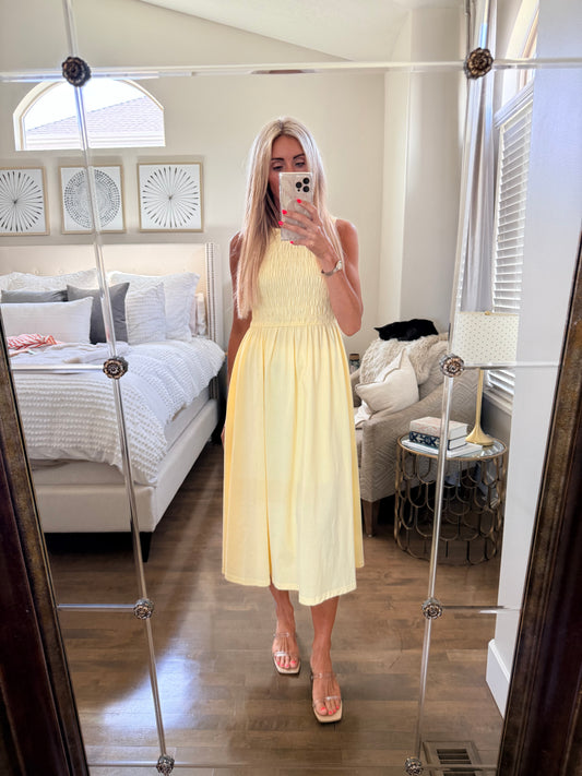 Smocked Midi Dress