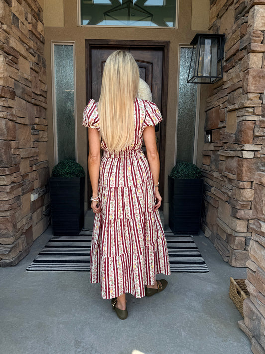 The Provence Stripe Midi Dress