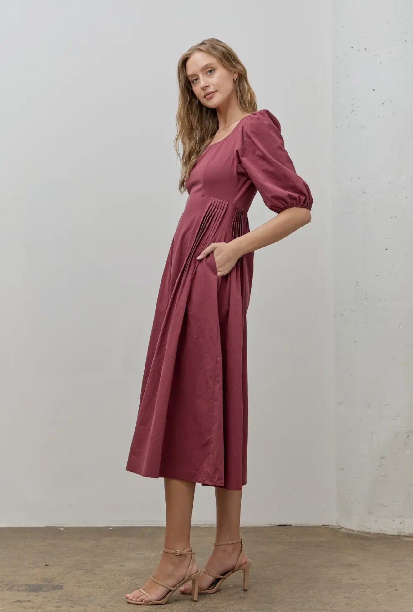 Ava Pleated Waist Dress