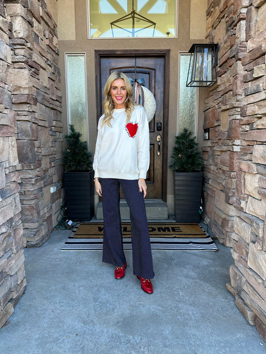 Embroidered Heart Sweatshirt