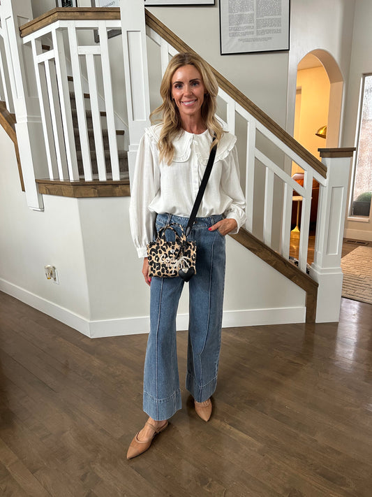 Wide Hem Denim Pants